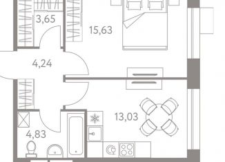 Продажа 1-ком. квартиры, 41.4 м2, Москва, Каширский проезд, 25к3, район Москворечье-Сабурово