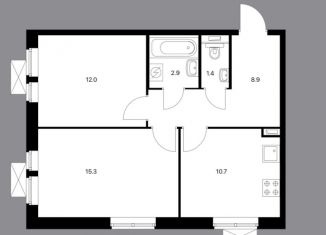 Аренда 2-комнатной квартиры, 51.2 м2, Балашиха, Реутовская улица, ЖК Измайловский Лес