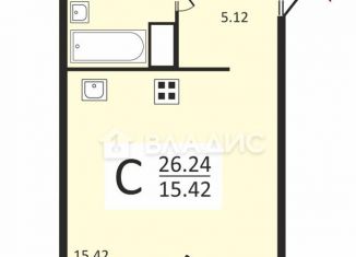 Квартира на продажу студия, 26.2 м2, Санкт-Петербург, муниципальный округ Светлановское