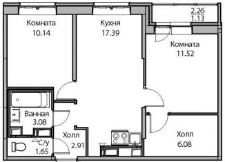 Продается 3-комнатная квартира, 53.9 м2, Санкт-Петербург, Ивинская улица, 19к2, муниципальный округ Лахта-Ольгино