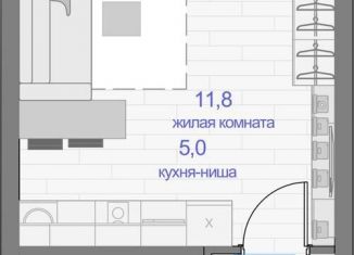 Однокомнатная квартира на продажу, 27.8 м2, Красноярск, Кировский район