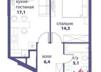 Продается 1-комнатная квартира, 43 м2, Москва, метро Шелепиха, Шелепихинская набережная, 34к3зд6