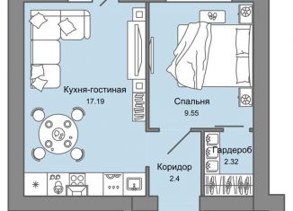 Продажа 1-комнатной квартиры, 42 м2, Киров