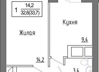 Продается 1-комнатная квартира, 32.6 м2, деревня Сабурово, ЖК ЗаМитино