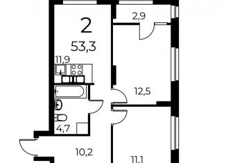 Продается 2-комнатная квартира, 53.3 м2, Нижегородская область