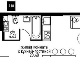 Квартира на продажу студия, 29.6 м2, Москва, проезд Воскресенские Ворота, метро Охотный Ряд