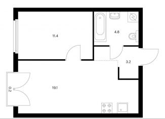 Продам 1-комнатную квартиру, 38.7 м2, Москва, ЖК Барклая 6