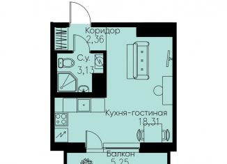 Продается квартира студия, 25.4 м2, Кудрово, проспект Строителей, 3, ЖК Айди Кудрово