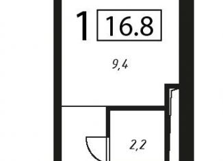 Квартира на продажу студия, 16.8 м2, Москва, Жигулёвская улица, 4к1, метро Кузьминки