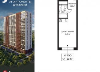 Квартира на продажу студия, 22.6 м2, Москва, район Митино, Пятницкое шоссе, 58