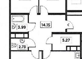 Продам трехкомнатную квартиру, 96.4 м2, Краснодар, Школьная улица, 1, Школьный микрорайон