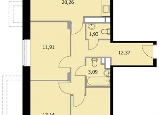 Продаю 3-ком. квартиру, 73.8 м2, сельский посёлок Новинки, 2-я Дорожная улица, 3, ЖК Новинки Смарт Сити