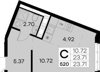 Продам квартиру студию, 24 м2, Санкт-Петербург, улица Ивана Черных, 35Ж, улица Ивана Черных