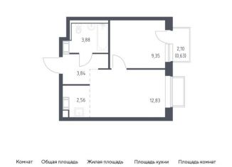 Продается 1-комнатная квартира, 33.1 м2, посёлок Мирный, жилой комплекс Томилино Парк, к6.1