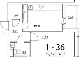 Продается однокомнатная квартира, 35.6 м2, Санкт-Петербург, Планерная улица, 97к1, ЖК Нью Тайм