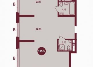 Продается 3-ком. квартира, 106 м2, Екатеринбург, Московская улица, 249, ЖК Парк Столиц