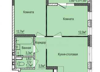 Продажа 2-ком. квартиры, 54.8 м2, Удмуртия