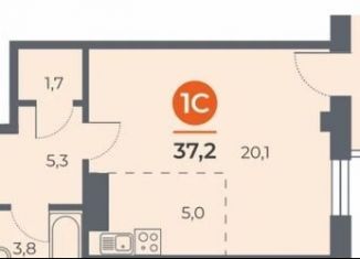 Продается 1-ком. квартира, 37.2 м2, Ростов-на-Дону, ЖК Сокол на Оганова, улица Оганова, 20с2