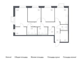 Трехкомнатная квартира на продажу, 77.2 м2, Владивосток, улица Сабанеева, 1.1, Первореченский район
