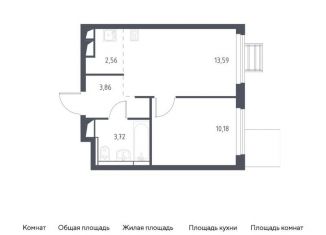 Продажа 2-комнатной квартиры, 33.9 м2, деревня Мисайлово, микрорайон Пригород Лесное, к6