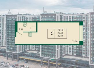 Продаю квартиру студию, 26.5 м2, Санкт-Петербург, улица Салова, 61, метро Бухарестская