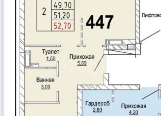 Продаю двухкомнатную квартиру, 52.7 м2, Ленинский городской округ, ЖК Живописный