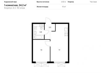 Продам 1-комнатную квартиру, 34.2 м2, Кудрово, ЖК Кудровский Парк
