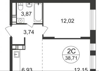 Продам двухкомнатную квартиру, 38.7 м2, Люберцы, жилой комплекс Люберцы 2020, к66, ЖК Люберцы 2020