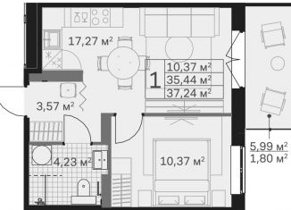 Продажа 1-ком. квартиры, 37.2 м2, Санкт-Петербург, Магнитогорская улица, 3к2, ЖК Магнифика