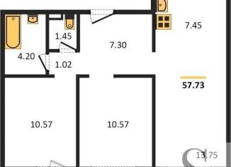 Продам 3-ком. квартиру, 57.7 м2, Новосибирск, улица Петухова, с1, ЖК Матрёшкин Двор