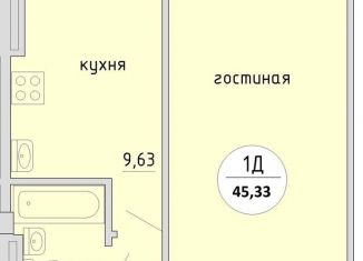Продажа 1-комнатной квартиры, 45 м2, Новосибирск, Тульская улица, 80С, Кировский район