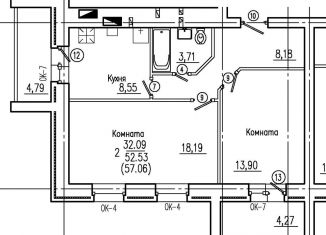 Продаю 2-комнатную квартиру, 57.1 м2, Клинцы