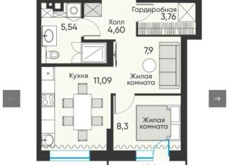 Продаю двухкомнатную квартиру, 42 м2, Новосибирск, площадь Райсовета, 14