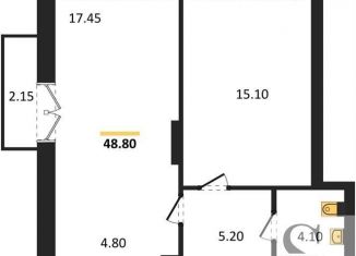 1-ком. квартира на продажу, 48.7 м2, Новосибирск, улица Королёва, 4, ЖК на Королёва