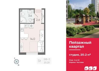 Квартира на продажу студия, 20.2 м2, Санкт-Петербург, Красногвардейский район