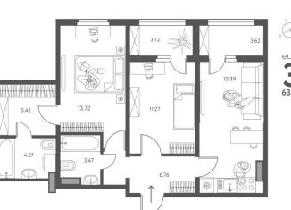 Продам 2-комнатную квартиру, 64 м2, Липецкая область