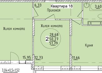 Продам 2-комнатную квартиру, 51.8 м2, Краснодар