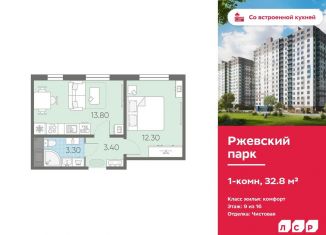 Продается 1-ком. квартира, 32.8 м2, Ленинградская область