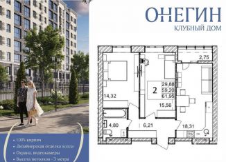 Продаю 2-комнатную квартиру, 62 м2, Волгоград