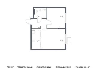 Продаю однокомнатную квартиру, 43.6 м2, Московская область, жилой комплекс Горки Парк, 6.2
