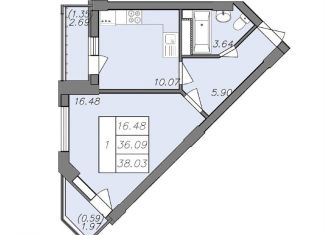 Продается 1-ком. квартира, 38 м2, Воронеж, Левобережный район, Волгоградская улица, 45