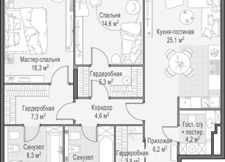 2-комнатная квартира на продажу, 53.3 м2, Москва, Пресненский район
