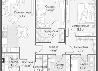 Продается 2-ком. квартира, 106.8 м2, Москва, метро Улица 1905 года