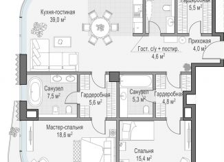 Продается 2-комнатная квартира, 104.7 м2, Москва, ЖК Лаврушинский