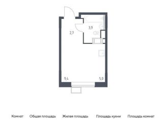 Квартира на продажу студия, 21 м2, деревня Середнево, жилой комплекс Цветочные Поляны Экопарк, к2