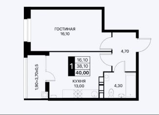 Продаю 1-комнатную квартиру, 40 м2, Ростов-на-Дону