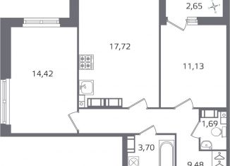 Продаю двухкомнатную квартиру, 59.5 м2, Санкт-Петербург, муниципальный округ Финляндский