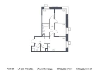 Продам трехкомнатную квартиру, 73.1 м2, Москва, многофункциональный комплекс Тропарево Парк, к2.2