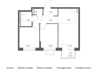 Продажа двухкомнатной квартиры, 52.7 м2, Московская область