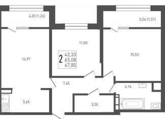 Продается двухкомнатная квартира, 67.9 м2, Краснодар